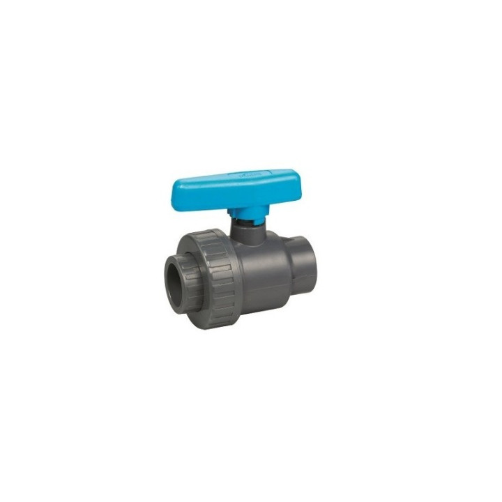 PVC ventilis 3" vidinis sriegis su mėlyna rank.