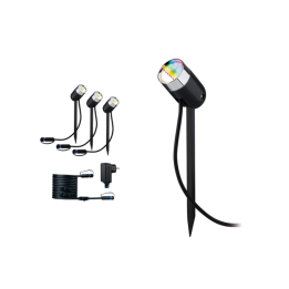 Plug & Shine įsmeigiamų šviestuvų rinkinys Pike RGBW 3x4,2W