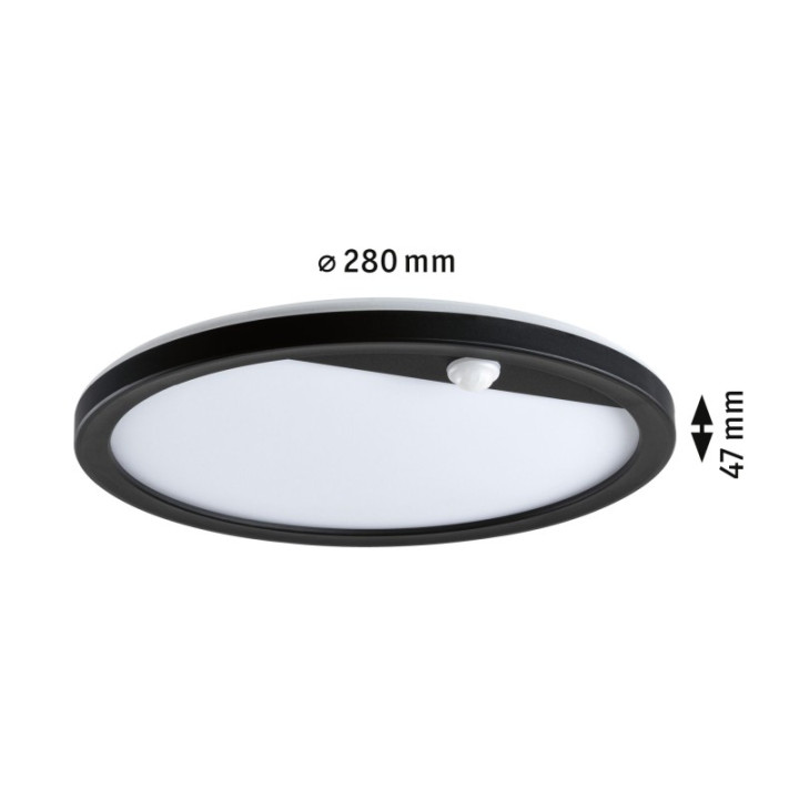 Sieninis šviestuvas Lamina Backlight 14,5W su judesio davikliu, juodos spalvos