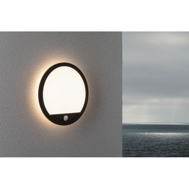 Sieninis šviestuvas Lamina Backlight 14,5W su judesio davikliu, juodos spalvos