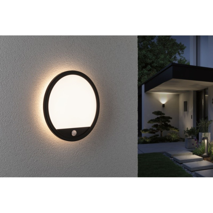 Sieninis šviestuvas Lamina Backlight 14,5W su judesio davikliu, juodos spalvos