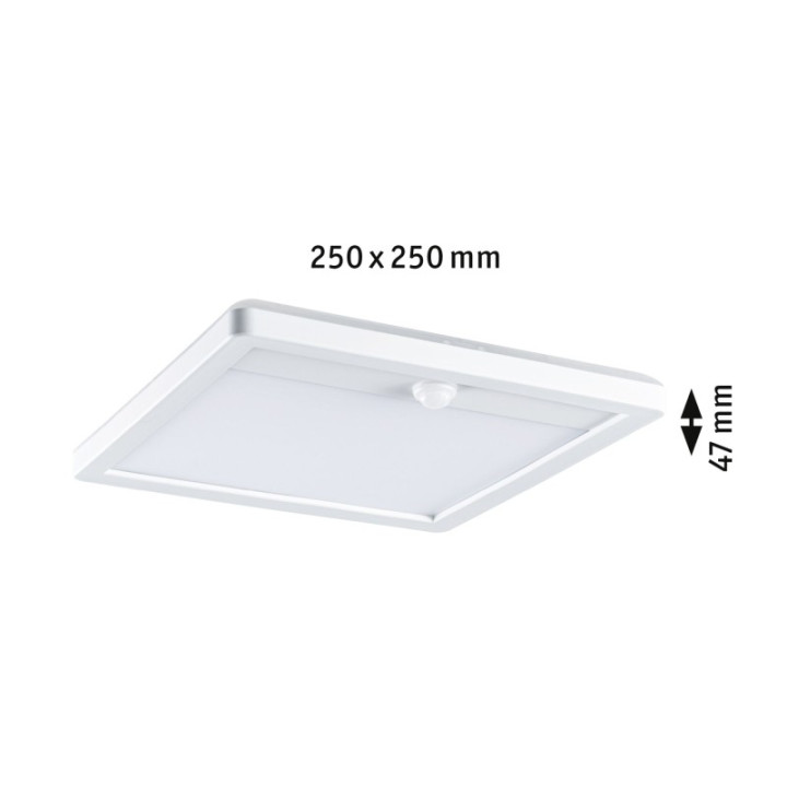 Sieninis šviestuvas Lamina Backlight 14,5W su judesio davikliu, kvadratinis baltas