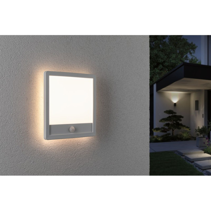 Sieninis šviestuvas Lamina Backlight 14,5W su judesio davikliu, kvadratinis baltas