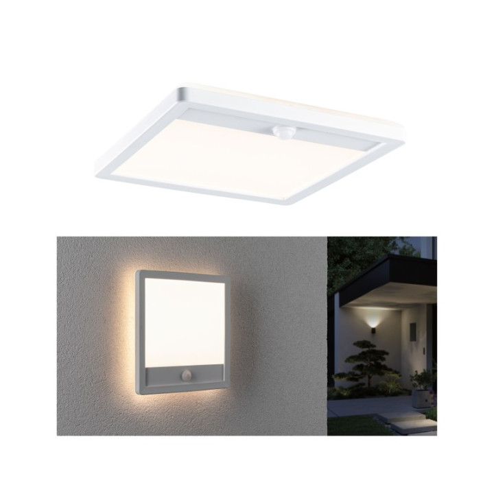 Sieninis šviestuvas Lamina Backlight 14,5W su judesio davikliu, kvadratinis baltas